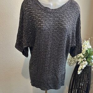 Size L Black charcoal marked dolman sleeve tunic sweater